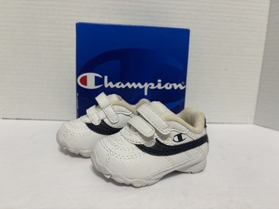 Champion Infant Sneakers size 1W White/Blue Adjustable Straps NEW IN BOX