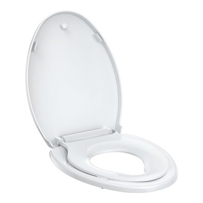 Toilet Seat   White Elongated Toilet Seat with Seat, Quick-Release & Slow-Clo...