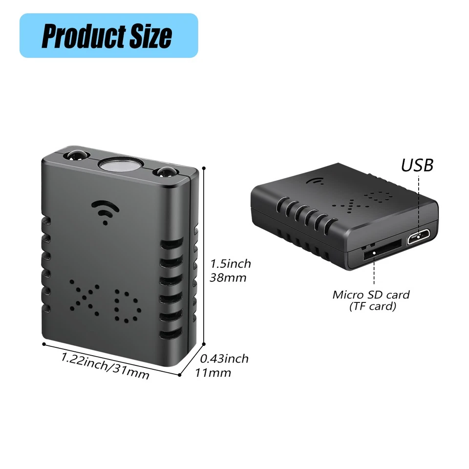 4K HD Nachtsicht Überwachungskamera 1080P Mini Wifi IP Camera Wlan Kamera Cam - Bild 4 von 4