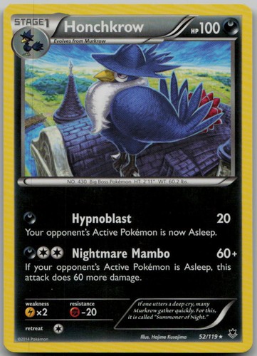 Honchkrow 52/119 Rare XY - Phantom Forces LP Pokemon Card