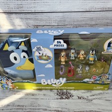 BLUEY'S ULTIMATE PLAY  GO Playset 14 Pcs CARRIER PLAYSET FIGURES BLUEY GIFT