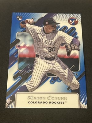2025 Topps Pristine - Aaron Schunk #108 Blue Refractor /75 (RC)