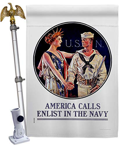 Enlist in The Navy House Flag Eagle Set Armed Forces USN Seabee United State ...