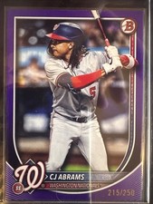 /250 CJ Abrams 2025 Bowman Baseball #49 Paper Base Purple Washington Nationals