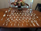 Wallace Rose Point Sterling Silver Flatware Set 8 w/ Serving Pieces Hardly Used