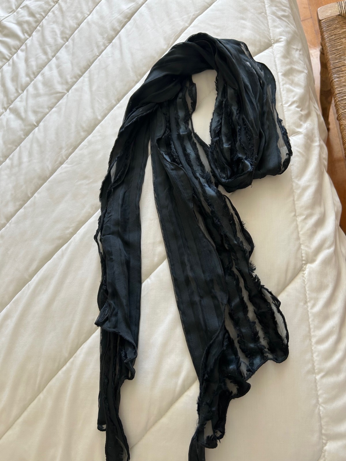 Holly Harp Black Textured Chiffon Dress Sz. S Vintage