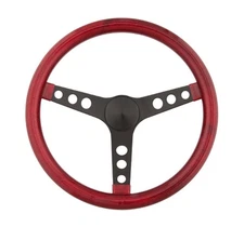 Grant Products 8455 13.5" Metal Flake Steering Wheel - Red, 3-Spoke Design