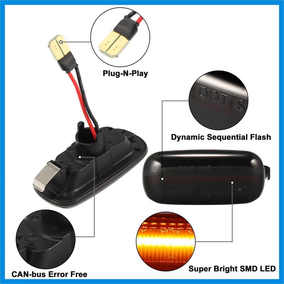 1 par de luces de señalización laterales de coche conjunto de luces de señal de giro para Audi A6 00-11 Foto 3 de 4