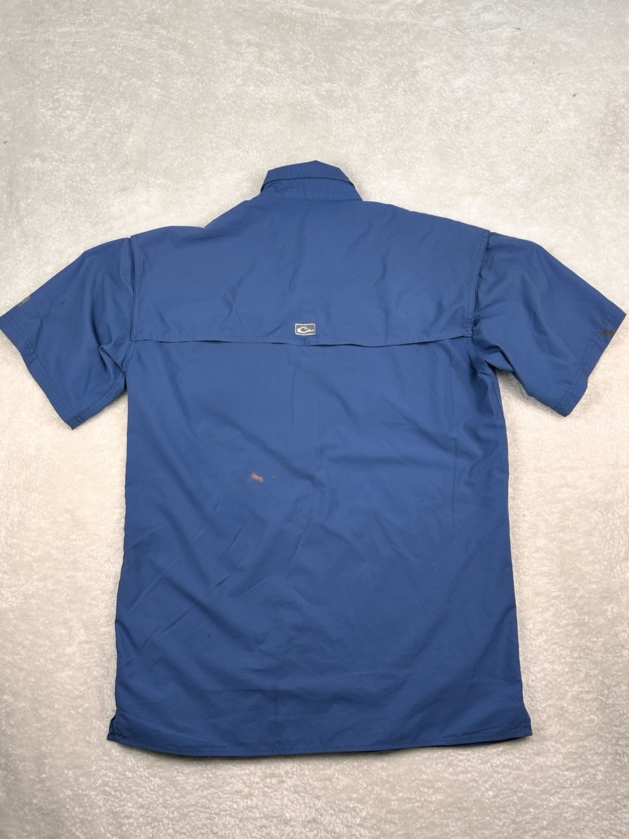 Chemise De Pêche Drake Performance - Homme L, Bleue, Légère, Ventilée, Boutonnée, Très Bon état