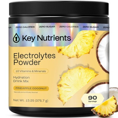 KEY NUTRIENTS Multivitamin Electrolytes Powder No Sugar - Tropical Pineapple ...