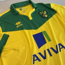 Norwich City 2014-2015 Home Shirt Football Soccer Jersey Errea Size  Men's XL