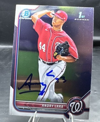 Andry Lara SIGNED 2022 Bowman Chrome Prospects 1st RC #BCP-70 IP AUTO Nationals