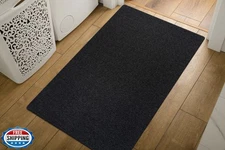 Luul Home Non Slip Dark Gray Solid Rubber Back Thing Door Mat for Entryway 2x