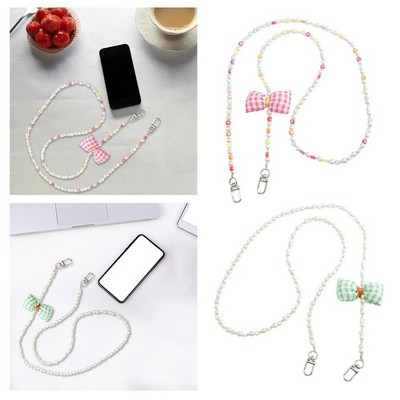 Perlen-Telefon-Lanyard-Schleife-Dekor-Ornament für Frauen Telefongurt für