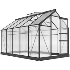 Image of Outsunny 6x10ft Walk-In Polycarbonate Greenhouse Plant Grow Galvanized Aluminium