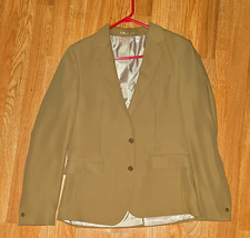 Noak Tan Solid Suit Jacket Men's 42 Regular Cotton Blend 2-Button Notch Lapel