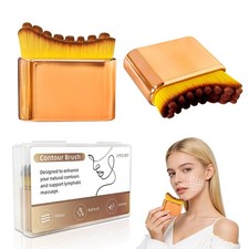 2 PCS Facial Lymphatic Contour Brush   Soft Bristles Sculpting Tool for Fa