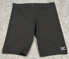Speedo Endurance Men's 38 Swim Jammer Black Spandex Shorts drawstring