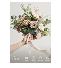 Ling's Moment Dusty Rose Wedding Bouquet for Bride,Pink Bridal Bouquet for Bride