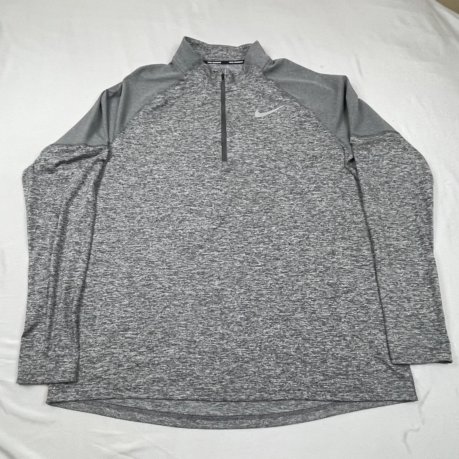 Nike Dri-FIT Running Pullover Mens XL Gray 1/4 Zip Long Sleeve Shirt Top