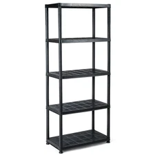 5-Tier Storage Shelving Freestanding Heavy Duty Rack,33.5"L X 16"W X 73"H,Black