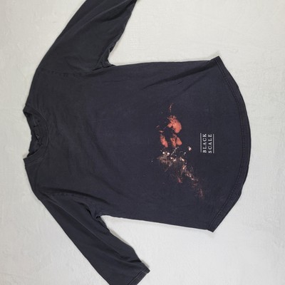 Black Scale Mens 3/4 Quarter Sleeve T-Shirt Black Size Medium Graphic Casual