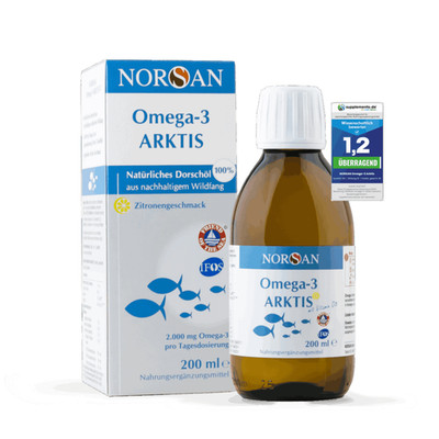 Norsan Omega-3 Arktis 200ml 2000mg Omega-3 pro Tagesdosis natürliches Dorschöl