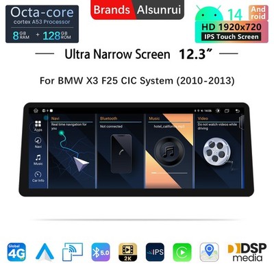 12.3'' Android Radio 128G  for BMW X3 X4 F25 2010-2013 CIC  Carplay
