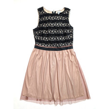 Speechless Medium Dress Sleeveless Black Lace Pink Tulle Formal Wedding