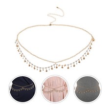 Rhinestone Tassel Belly Chain Boho Waist Decoration Body Adjustable