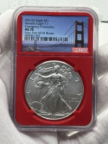 2021(S) American Silver Eagle MS70 NGC Golden Gate Bridge 🌁 