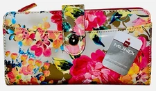 NWT Mundi Women WALLET Faux Leather ORGANIZER Floral Audrey Sun Garden NWTS