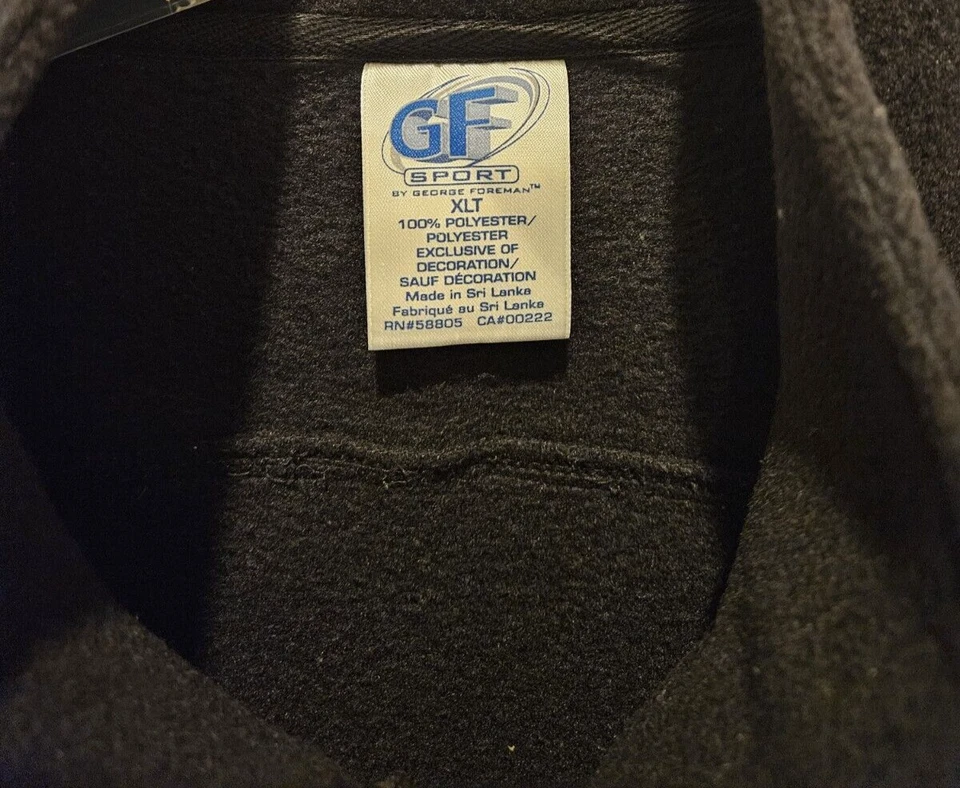 Chaleco Suéter Deportivo de Vellón George Foreman Cremallera Completa para Hombres Talla XLT Negro - Usado/Bueno Foto 2 de 4