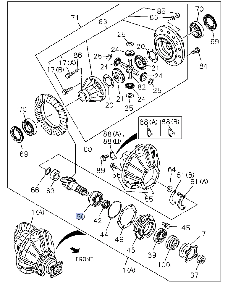 Transmisión de piñón final de rodamiento KOYO para ISUZU NPR NQR 30310 1098120421 Foto 2 de 3