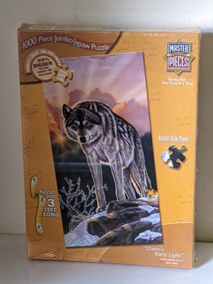 Master Pieces Puzzle Dawn's Early Light Wolf 1000 Pieces 3 Feet  Factory Sealed