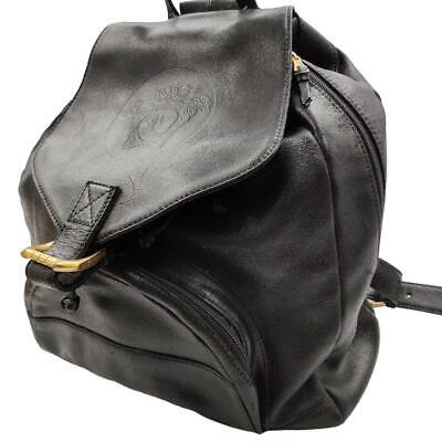 Gianni Versace Medusa Logo Backpack Leather Black Simple Gianni Versace Medusa Logo Backpack Leather Black Simple