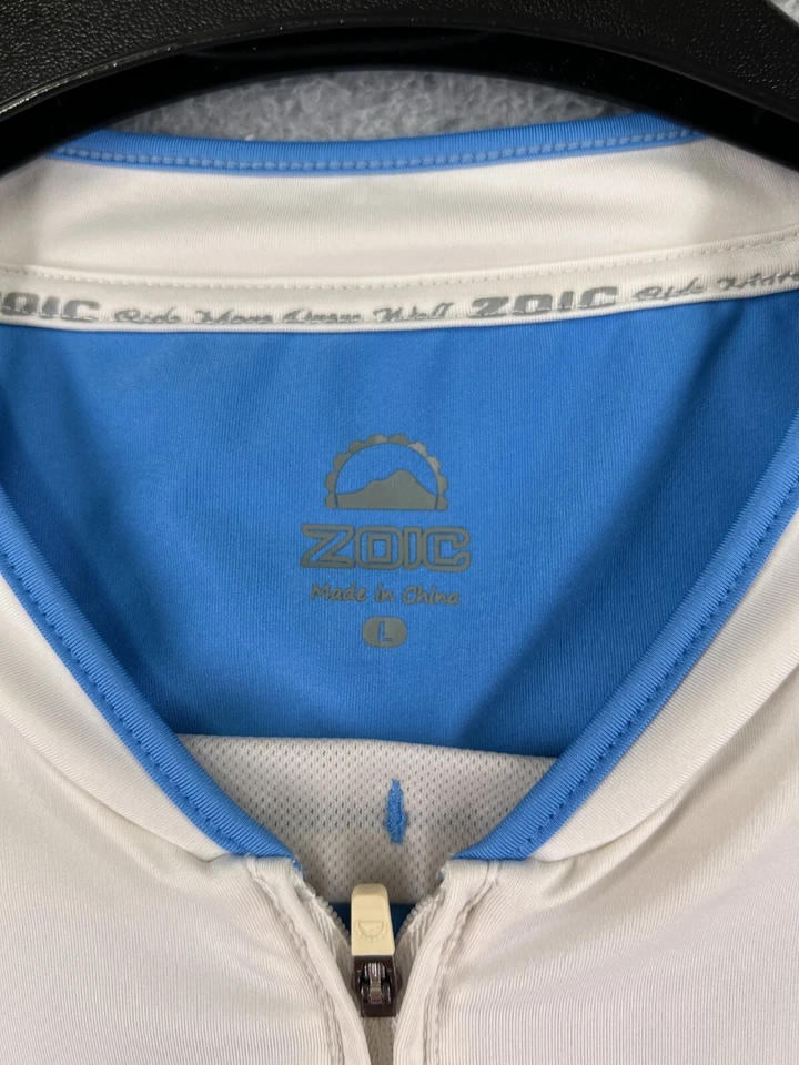 Jersey de ciclismo ZOIC para mujer grande blanco roto 1/4 cremallera mezcla de poliéster bolsillos ventilados Foto 3 de 4