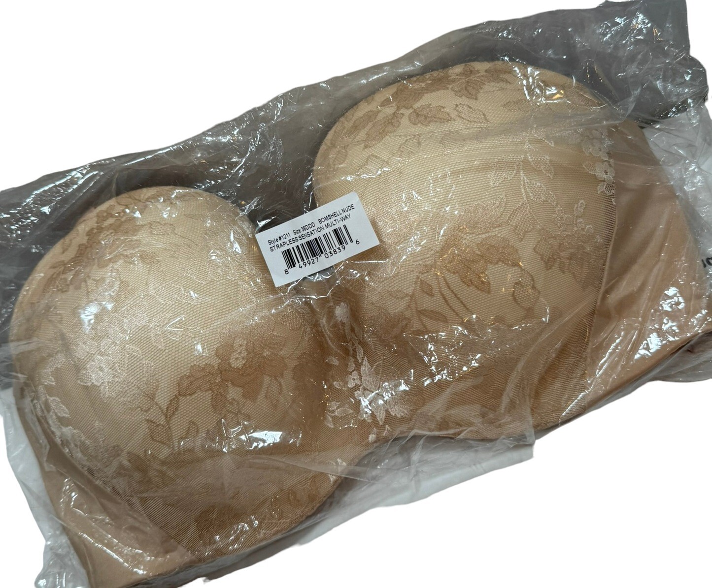 Curvy Couture Women's Smooth Strapless Multi-Way Bra Black Smooth Lace 36DDD New