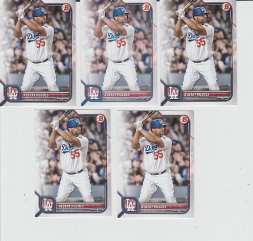 2022 Bowman Baseball # 39 Albert Pujols Los Angeles Dodgers (5) Card Lot