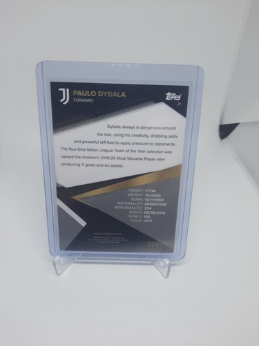 2021-22 Topps Juventus Team Set Paulo Dybala Rainbow 075/275 #21 - Picture 2 of 2