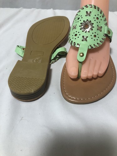 Pierre Dumas Women’s Sandals,Thong Flip Flop,Size 8.5 Green Leather.Box...SD8 - Picture 4 of 6