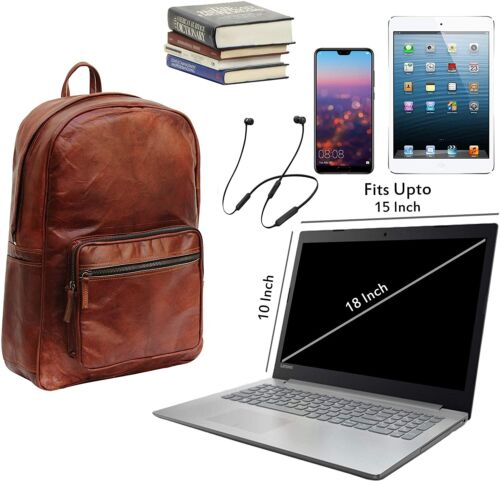 Unisex Leder Laptop Handgefertigt Freizeit Rucksack Messenger Reise Vintage - Bild 6 von 7