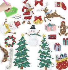 5D Diamond Painting Stickers Kits Christmas Santa Gift DIY Arts Crafts 17 Pack