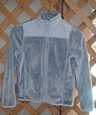 THE CHILDREN'S PLACE JACKET Gray Fleece  Woven Zip Up Front Pockets Girls 7-8 M