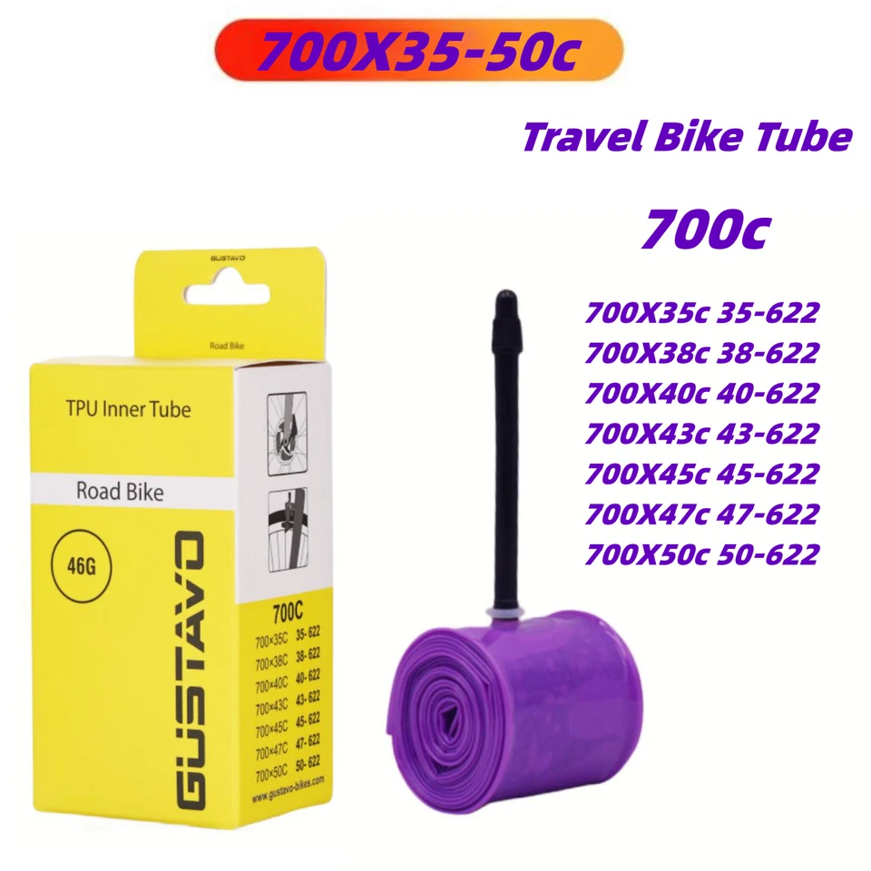 GUSTAVO Gravel Road Bike Inner Tube TPU 700cx35/50c Valve Length 45/65MM - Image 4 of 4