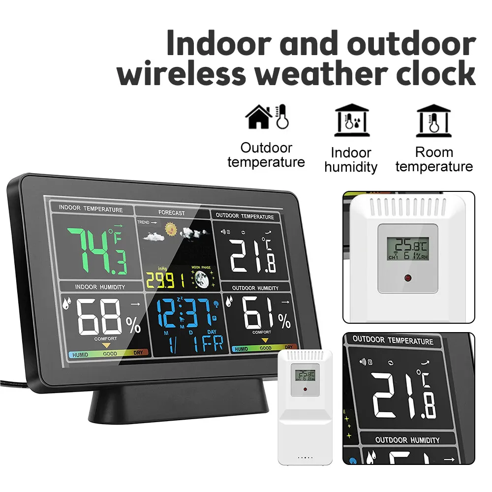 1pcs Wall Temperature Gauge Monitor Indoor Outdoor Home thermometer  hygrometer
