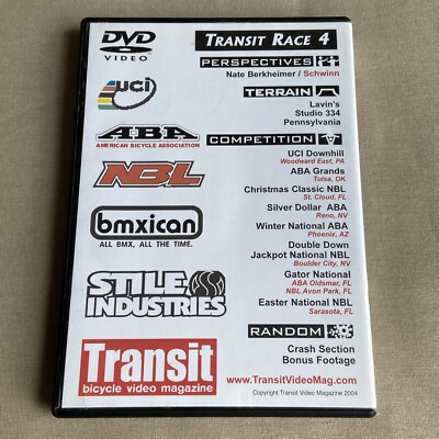 Transit Race 4 (DVD 2004) BMX Inside UCI Downhill Nate Berkheimer