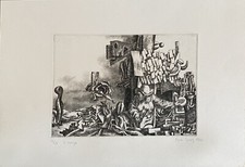 Rudi Gorog acquaforte del 1972 La Maga 37x32 firmata numerata datata