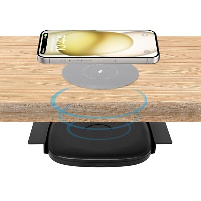 Under Desk Qi Charger Under Wood Desk Tech Gadgets Wooden Wood 10W