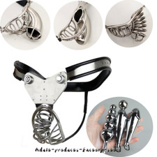 New EMCC Stainless Steel Male Chastity Belt Device Lock Binding Strapon Pants